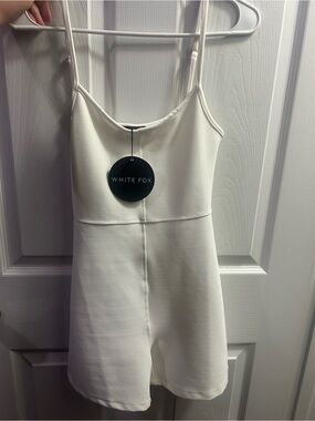 White Fox Boutique Creamy White Spaghetti-Strap Romper